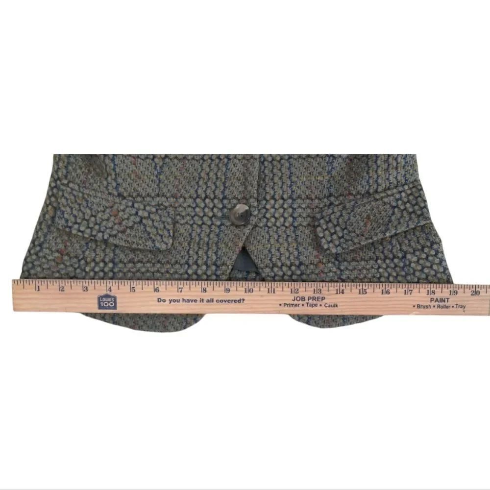 CAbi Green Gray Plaid Classic Blazer Suit jacket Size 8 - Picture 4 of 9